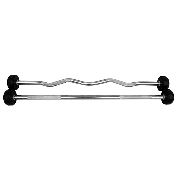 Fixed Straight / Curl Rubber Barbell